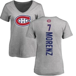 Howie Morenz Women's Montreal Canadiens Backer T-Shirt - Ash