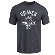 Hoyt Wilhelm Atlanta Braves Base Runner Tri-Blend T-Shirt - Navy