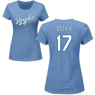 Hunter Dozier Women's Kansas City Royals Name & Number T-Shirt - Light Blue