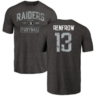 Hunter Renfrow Oakland Raiders Black Distressed Name & Number Tri-Blend T-Shirt