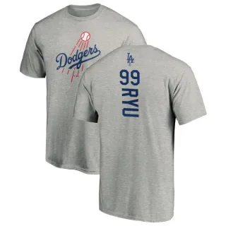 Hyun-Jin Ryu Los Angeles Dodgers Backer T-Shirt - Ash