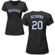 Ian Desmond Women's Colorado Rockies Name & Number T-Shirt - Black