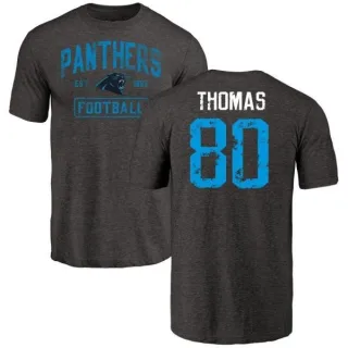 Ian Thomas Carolina Panthers Black Distressed Name & Number Tri-Blend T-Shirt