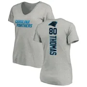 Ian Thomas Women's Carolina Panthers Backer V-Neck T-Shirt - Ash