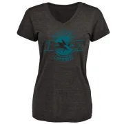 Igor Larionov Women's San Jose Sharks Insignia Tri-Blend T-Shirt - Black