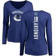 Igor Larionov Women's Vancouver Canucks Backer V-Neck Long-Sleeve T-Shirt - Royal