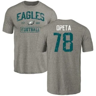 Iosua Opeta Philadelphia Eagles Gray Distressed Name & Number Tri-Blend T-Shirt