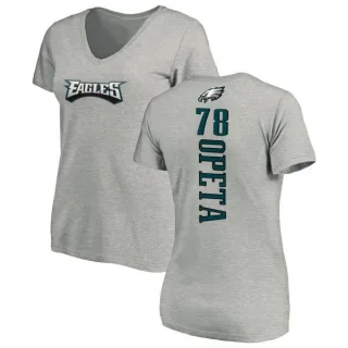 Iosua Opeta Women's Philadelphia Eagles Backer V-Neck T-Shirt - Ash