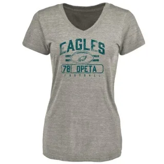 Iosua Opeta Women's Philadelphia Eagles Flanker Tri-Blend T-Shirt - Heathered Gray