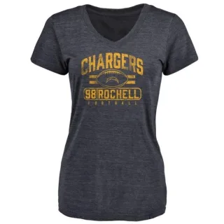 Isaac Rochell Women's Los Angeles Chargers Flanker Tri-Blend T-Shirt - Navy