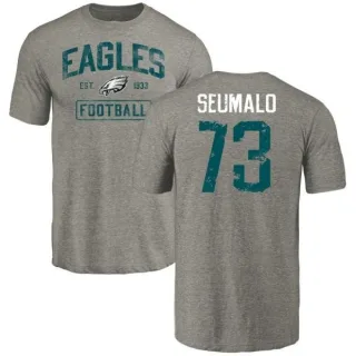 Isaac Seumalo Philadelphia Eagles Gray Distressed Name & Number Tri-Blend T-Shirt