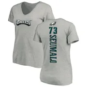 Isaac Seumalo Women's Philadelphia Eagles Backer V-Neck T-Shirt - Ash