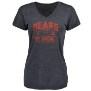 Isaiah Irving Women's Chicago Bears Flanker Tri-Blend T-Shirt - Navy