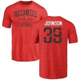 Isaiah Johnson Tampa Bay Buccaneers Red Distressed Name & Number Tri-Blend T-Shirt