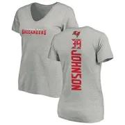 Isaiah Johnson Women's Tampa Bay Buccaneers Backer V-Neck T-Shirt - Ash