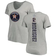 Ivan Rodriguez Women's Houston Astros Backer Slim Fit T-Shirt - Ash