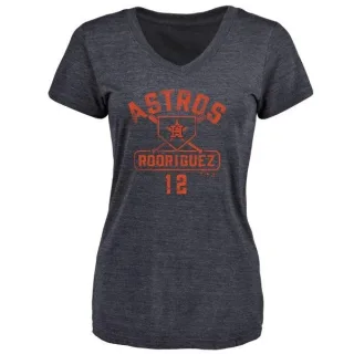 Ivan Rodriguez Women's Houston Astros Base Runner Tri-Blend T-Shirt - Navy