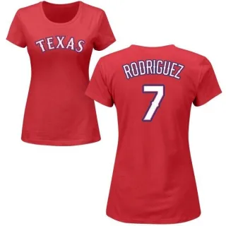 Ivan Rodriguez Women's Texas Rangers Name & Number T-Shirt - Red