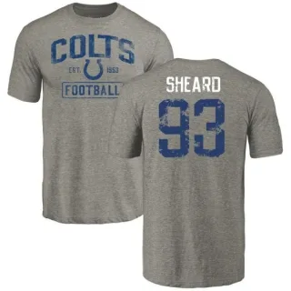Jabaal Sheard Indianapolis Colts Gray Distressed Name & Number Tri-Blend T-Shirt