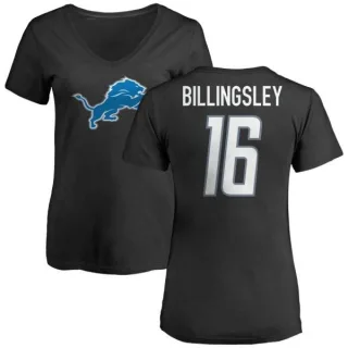 Jace Billingsley Women's Detroit Lions Name & Number Logo Slim Fit T-Shirt - Black