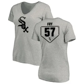 Jace Fry Women's Chicago White Sox RBI Slim Fit V-Neck T-Shirt - Heathered Gray