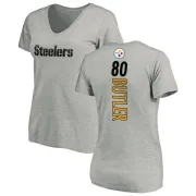 Jack Butler Women's Pittsburgh Steelers Backer V-Neck T-Shirt - Ash