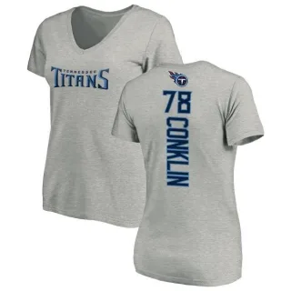 Jack Conklin Women's Tennessee Titans Backer V-Neck T-Shirt - Ash