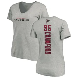 Jack Crawford Women's Atlanta Falcons Backer V-Neck T-Shirt - Ash