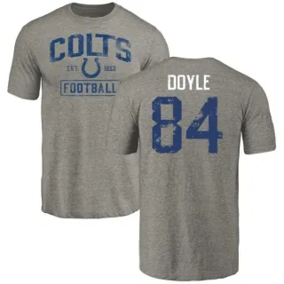 Jack Doyle Indianapolis Colts Gray Distressed Name & Number Tri-Blend T-Shirt