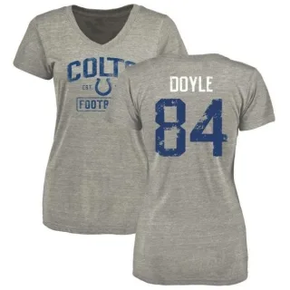 Jack Doyle Women's Indianapolis Colts Heather Gray Distressed Name & Number Tri-Blend V-Neck T-Shirt