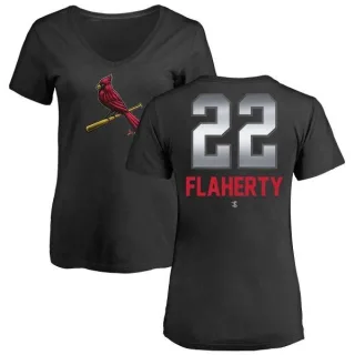 Jack Flaherty Women's St. Louis Cardinals Midnight Mascot V-Neck T-Shirt - Black