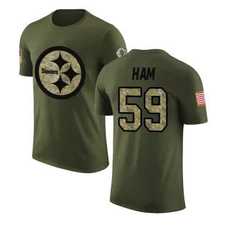 Jack Ham Pittsburgh Steelers Olive Salute to Service Legend T-Shirt