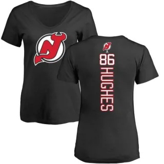 Jack Hughes Women's New Jersey Devils Backer T-Shirt - Black