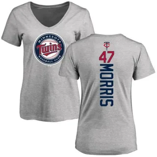 Jack Morris Women's Minnesota Twins Backer Slim Fit T-Shirt - Ash