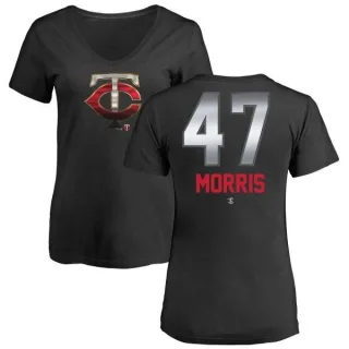 Jack Morris Women's Minnesota Twins Midnight Mascot V-Neck T-Shirt - Black