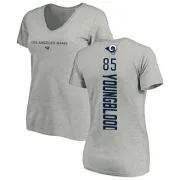 Jack Youngblood Women's Los Angeles Rams Backer V-Neck T-Shirt - Ash