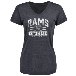 Jack Youngblood Women's Los Angeles Rams Flanker Tri-Blend T-Shirt - Navy