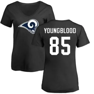 Jack Youngblood Women's Los Angeles Rams Name & Number Logo Slim Fit T-Shirt - Black