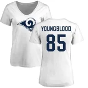 Jack Youngblood Women's Los Angeles Rams Name & Number Logo Slim Fit T-Shirt - White