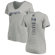 Jacob Barnes Women's Milwaukee Brewers Backer Slim Fit T-Shirt - Ash