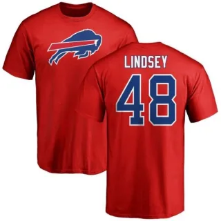 Jacob Lindsey Buffalo Bills Name & Number Logo T-Shirt - Red