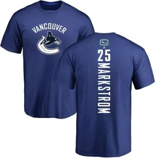 Jacob Markstrom Vancouver Canucks Backer T-Shirt - Royal