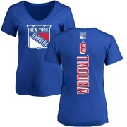 Jacob Trouba Women's New York Rangers Backer T-Shirt - Blue