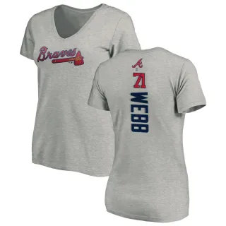 Jacob Webb Women's Atlanta Braves Backer Slim Fit T-Shirt - Ash