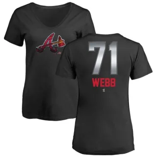 Jacob Webb Women's Atlanta Braves Midnight Mascot V-Neck T-Shirt - Black