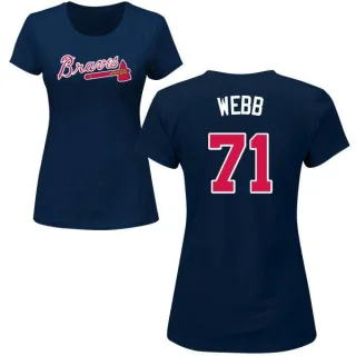 Jacob Webb Women's Atlanta Braves Name & Number T-Shirt - Navy