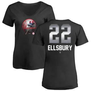 Jacoby Ellsbury Women's New York Yankees Midnight Mascot V-Neck T-Shirt - Black