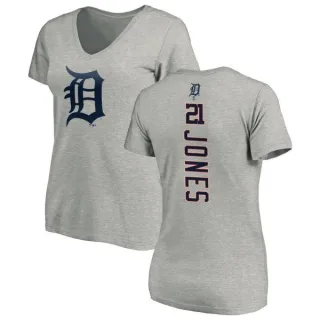 JaCoby Jones Women's Detroit Tigers Backer Slim Fit T-Shirt - Ash