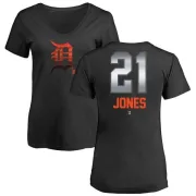 JaCoby Jones Women's Detroit Tigers Midnight Mascot V-Neck T-Shirt - Black