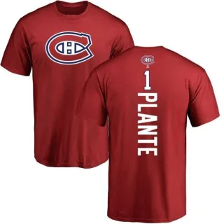Jacques Plante Montreal Canadiens Backer T-Shirt - Red
